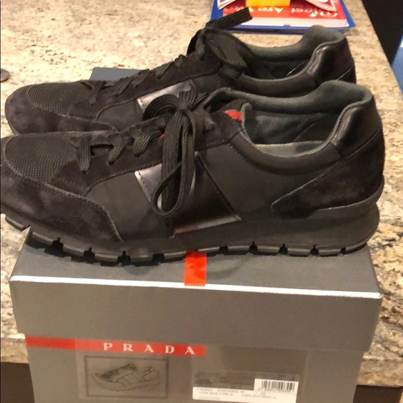 Prada Match Race suede and mesh sneaker - Picture 2 of 8